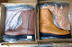 lot 66 image: Two pairs of boots (2 X Money), the colors are honey and brown, Size US 10.5 Mens, MX 29 cm
