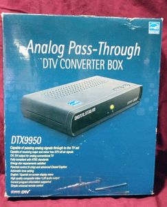 lot 154 image: Analog Pass-Through DTV Converter Box DTX9950  open box does not have the RF Cable