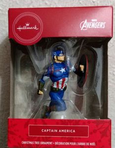 lot 174 image: Hallmark Marvel Avengers Captain America Christmas Ornament or Rear View Mirror Accessory NIB