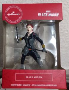 lot 182 image: Hallmark Marvels Black Widow Christmas Ornament or Rear View Mirror Accessory NIB