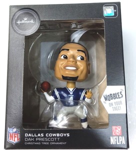lot 196 image: Hallmark Dallas Cowboys Dak Prescott  Christmas Ornament or Rear View Mirror Accessory NIB