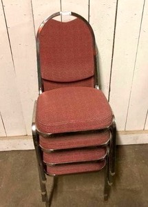 lot 8 image: 4 stacking chromecushion chairs one money