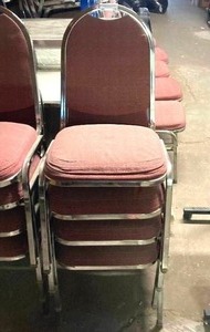 lot 13 image: 4 stacking chromecushion chairs one money