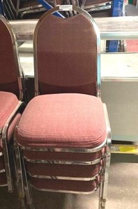 lot 14 image: 4 stacking chromecushion chairs one money