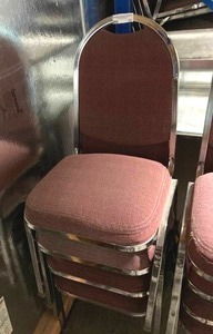 lot 15 image: 4 stacking chromecushion chairs one money