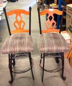 lot 16 image: &nbsp2 swivel bar chairs 46 high total one money