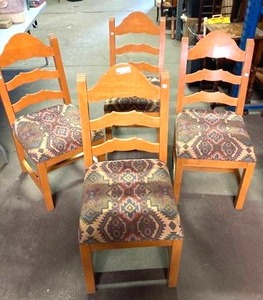 lot 17 image: 4 Southwestern Style oak chairs One Money