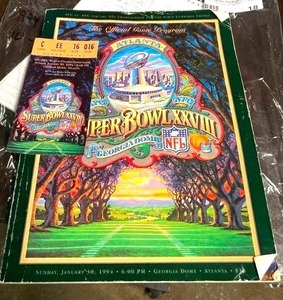 lot 18 image: 1994 Superbowl Program and Ticket