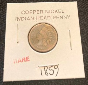 lot 32 image: Rare 1859 Copper Nickel Indian Penny