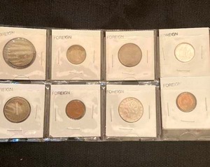 lot 35 image: Set of Foreign Coins24KT Gold Plated Indian Head centCommemorative US Treasury MedallionCivil War Indian Head Cent
