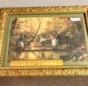 lot 65 image: Gilded Frame Painting by John G. Brown