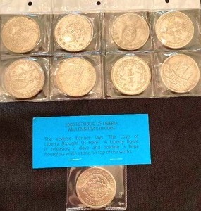 lot 128 image: 2000 Republic of Liberia Coin8 Foreign Coins
