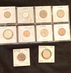 lot 133 image: 1957 Norway One Krone1961 Norway 50 ORE8 Foreign Coins