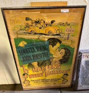 lot 164 image: &nbsp1953 It Happens Every Thursday Framed Movie Poster