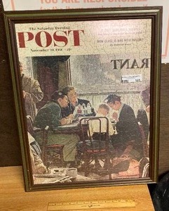 lot 165 image: Framed Saturday Evening Post Jigsaw PuzzleYou know all the pieces are there
