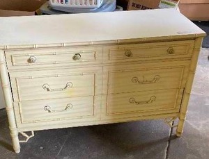 lot 173 image: Thomasville Allegro bamboo pattern dresser 46w x 19d x 29 12h