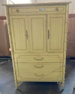 lot 174 image: Thomasvile Allegro bamboo pattern cabinet 40w x 19 12d x 61h