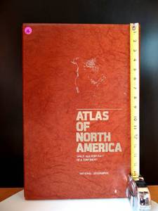 lot 16 image: BEAUTIFUL 1985 National Geographic Atlas of North America-Vintage Oversized-Collectible National Geographic-Mid Century Encyclopedia