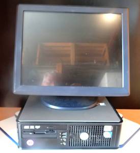 lot 43 image: Dell Optiplex 745 PC Slim Desktop Core 2 Quad w Monitor