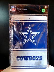 lot 96 image: COOL DALLAS COWBOYS TIN SIGN - MEASURES 8 X 12