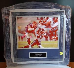 lot 131 image: PIECE OF HISTORY - OFFICIAL TEXAS STADIUM SEAT BACK WITH PHOTO & INSCRIPTION PLATE OF LEGENDARY JASON WITTEN
