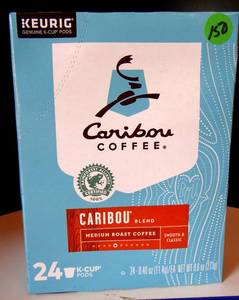 lot 150 image: CARIBOU COFFEE (KUERIG- 24 COUNT) MEDIUM ROAST COFFEE