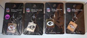 lot 160 image: ASSORTMENT OF NFL DOG COLLAR CHARMS - CHIEFS, PANTHERS, PACKERS, & BRONCOS