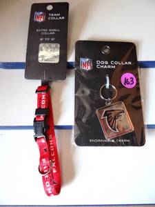 lot 163 image: ATLANTA FALCONS - NFL LICENSED DOG COLLAR & DOG COLLAR CHARM