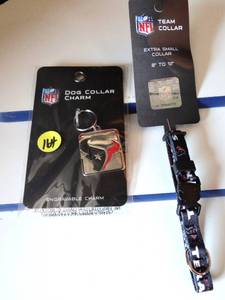 lot 164 image: HOUSTON TEXANS - NFL LICENSED DOG COLLAR & DOG COLLAR CHARM