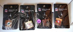 lot 169 image: ASSORTMENT OF NFL DOG COLLAR CHARMS - DOLPHINS, CHIEFS, PATRIOTS, & 49ERS