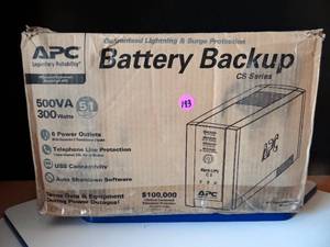 lot 193 image: APC Battery Backup BK500 Back-UPS 500 System 500 VA 300 Watts - Unused in Box - SEALED