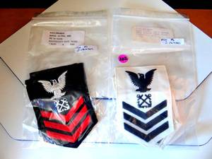lot 202 image: OFFICIAL US NAVY BOATSWAINS MATE RATE BADGES - SUMMER & WINTER UNIFORM