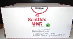 lot 207 image: FULL CASE SEATTLES BEST COFFEE - 18 X 2 OZ PACKETS