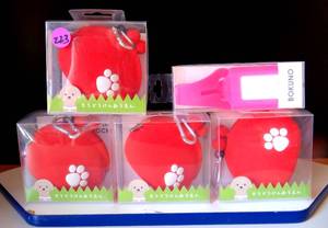lot 223 image: p  g DESIGN - POCHI RED Dog Clips (x4)