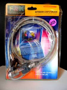 lot 253 image: New F & K Tech Notebook Laptop Computer Lock Security Lock Cable Chain With Keys