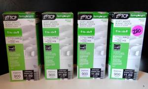 lot 280 image: LOT OF 4 - TCP Spring Light Soft White 14w60w Energy Saving Light Bulbs