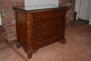lot 4 image: Seven Seas Glass Top File Dresser by Hooker 38 x 20 x 33 tall   DFW SHIPPING COST $25 PICKUP SUNDAY 829 1P-5P