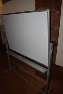 lot 27 image: Rolling Reversible Whiteboard by Global, 55 x 20.5 x 55.5 tall   DFW SHIPPING COST $20 PICKUP SUNDAY 829 1P-5P