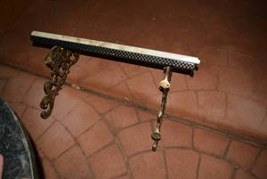 lot 32 image: Marble and Cast Iron Wall Shelf