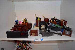 lot 49 image: Office Supplies 2-Hole Punch, Stapler, Pen Holders and More   DFW SHIPPING COST $5 PICKUP SUNDAY 829 1P-5P