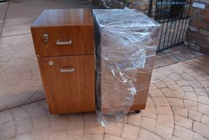 lot 66 image: Pair of Locking Drawer with File Drawer Cabinets on Wheels, 2 Total (14 x 19 x 29.5 tall)DFW SHIPPING COST $10 PICKUP SUNDAY 829 1P-5P