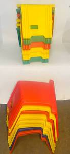 lot 52 image: 16 Kinder link Chairs in Various Colors