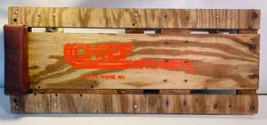 lot 7 image: Vintage Chief Auto Parts Wooden Creeper with headrest
