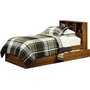 lot 43 image: Sauder Mainstays Twin Storage Bed, Alder