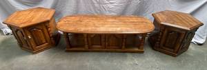 lot 63 image: Vintage Coffee Table and 2 End Tables