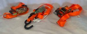 lot 39 image: 3 Ratchet Strap Tie Downs 3000lbs