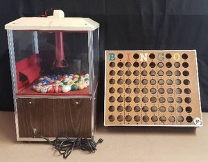 lot 53 image: Vintage Bingo King Soft Breeze Bingo Machine with Ball Tray and Balls - Blower and Light WORK