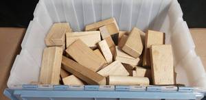 lot 111 image: Box of Wodden Blocks - Over 180 Blocks