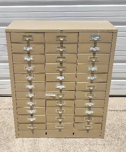 lot 128 image: Metal File Cabinet - 38H x 31L x 13W