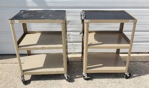 lot 157 image: Lot of 2 Pix Mobile AV443 AudioVisual Carts 1 has Power